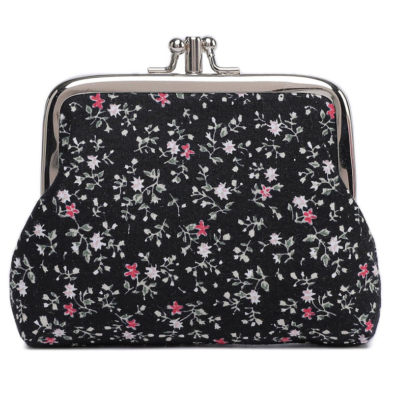 Sanxiner Cute Floral Buckle Coin Purses Vintage Pouch Kiss-lock Change Purse Wallets - Image 1